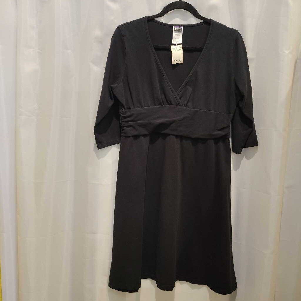 patagonia long sleeve dress Used Worn Wear-W's Long-Sleeved Margot Dress-Tea Flower: Bitter Chocolate-Brown-58870-M Imported. Patagonia Women A-Line Dress Size
