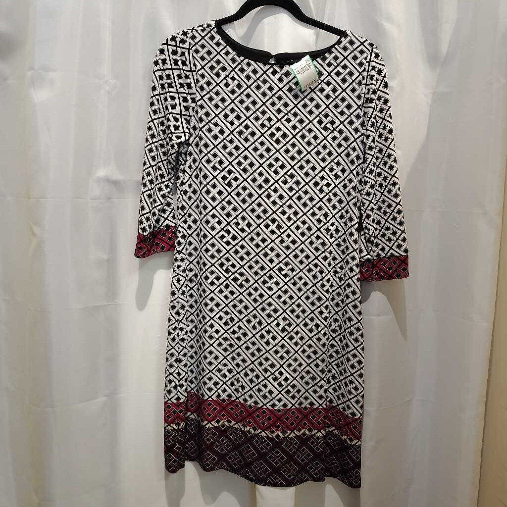 White House Black Market Dress S Black White Multi